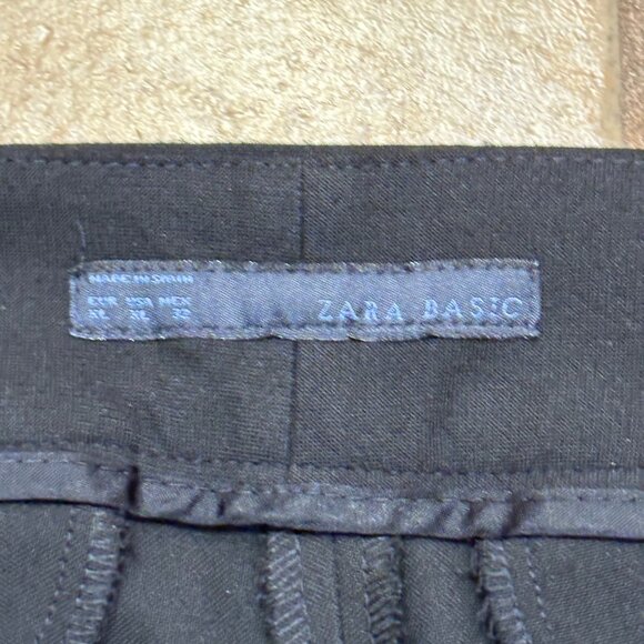 ZARA Womens Black Ankle Pants w Side Pockets Size X-Large - Picture 6 of 6